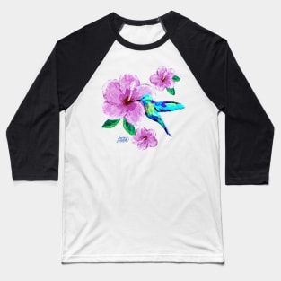 Hummingbird & Flowers Baseball T-Shirt